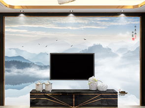 禪意水墨，東方氣韻 無(wú)框山水畫(huà)打造中式電視背景墻的藝術(shù)空間